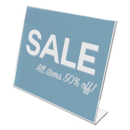 Classic Image Slanted Sign Holder, Landscaped, 11 X 8.5 Insert, Clear.