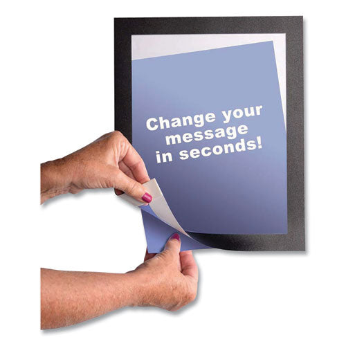 Self Adhesive Sign Holders, 10.5 X 13, Clear With Black Border, 2/pack