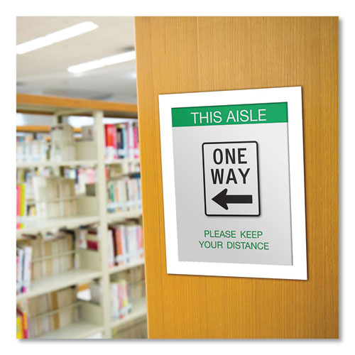 Self Adhesive Sign Holders, 10.5 X 13, Clear With White Border, 2/pack