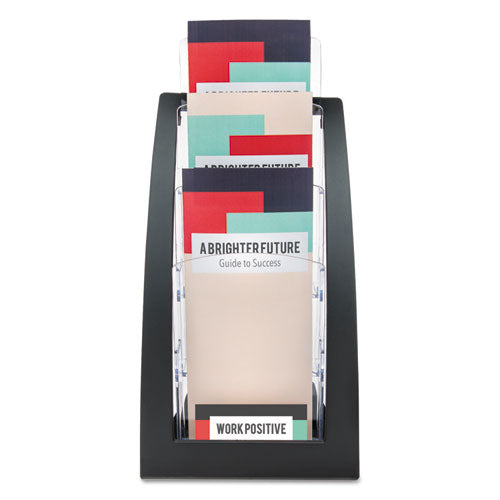 3-tier Literature Holder, Leaflet Size, 6.75w X 6.94d X 13.31h, Black.