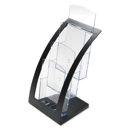 3-tier Literature Holder, Leaflet Size, 6.75w X 6.94d X 13.31h, Black.