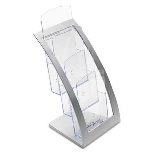 3-tier Literature Holder, Leaflet Size, 6.75w X 6.94d X 13.31h, Silver.