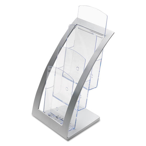 3-tier Literature Holder, Leaflet Size, 6.75w X 6.94d X 13.31h, Silver.