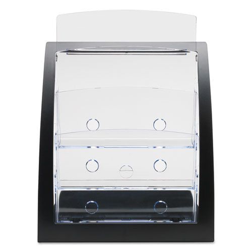 3-tier Literature Holder, Leaflet Size, 11.25w X 6.94d X 13.31h, Black.