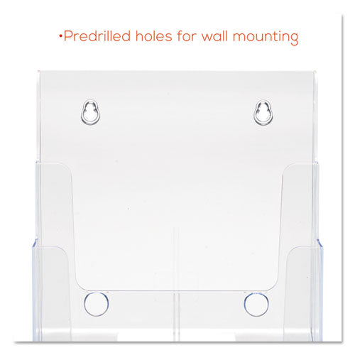 3-compartment Docuholder, Magazine Size, 9.5w X 6.25d X 12.63, Clear.