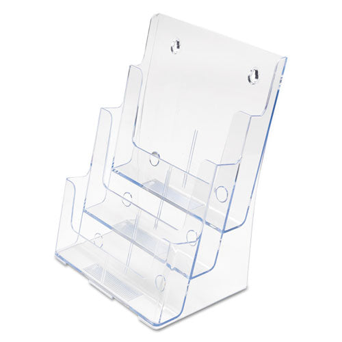 3-compartment Docuholder, Magazine Size, 9.5w X 6.25d X 12.63, Clear.