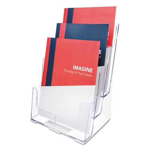 3-compartment Docuholder, Magazine Size, 9.5w X 6.25d X 12.63, Clear.