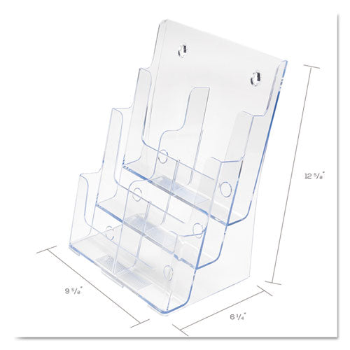 6-compartment Docuholder, Leaflet Size, 9.63w X 6.25d X 12.63h, Clear.