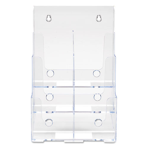 6-compartment Docuholder, Leaflet Size, 9.63w X 6.25d X 12.63h, Clear.