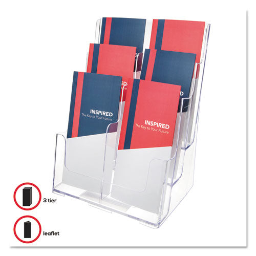 6-compartment Docuholder, Leaflet Size, 9.63w X 6.25d X 12.63h, Clear.
