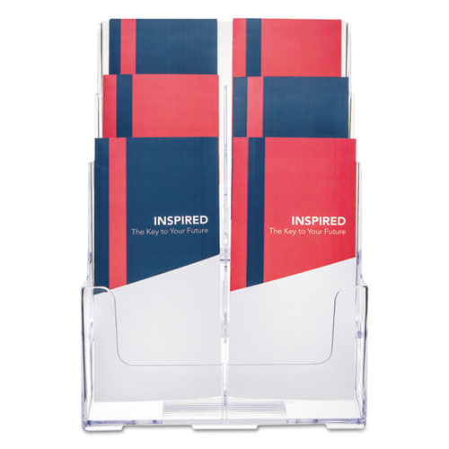 6-compartment Docuholder, Leaflet Size, 9.63w X 6.25d X 12.63h, Clear.
