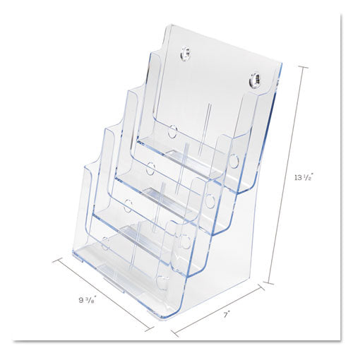 4-compartment Docuholder, Magazine Size, 9.38w X 7d X 13.63h, Clear.