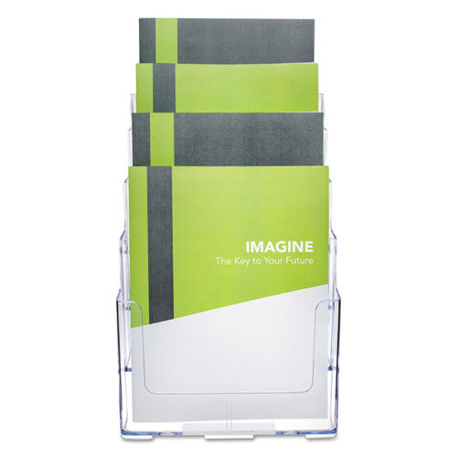 4-compartment Docuholder, Magazine Size, 9.38w X 7d X 13.63h, Clear.