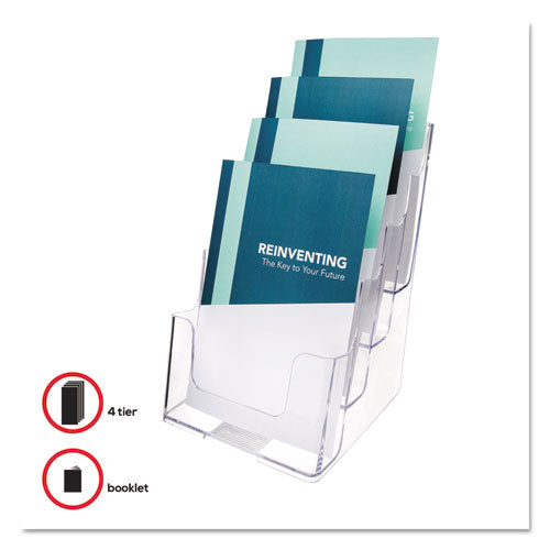 4-compartment Docuholder, Booklet Size, 6.88w X 6.25d X 10h, Clear.