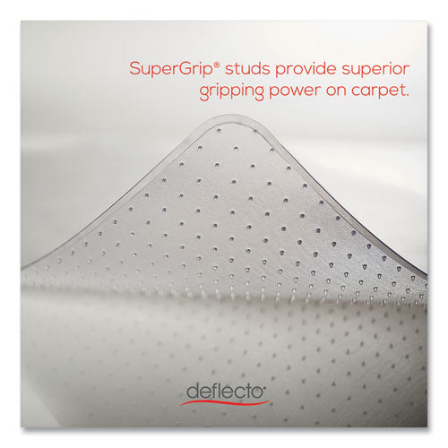 Antimicrobial Chair Mat, Medium Pile Carpet, 53 X 45, Lipped, Clear.