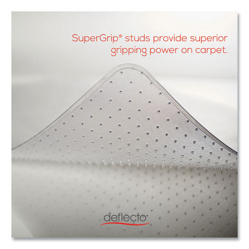 Antimicrobial Chair Mat, Medium Pile Carpet, 60 X 46, Rectangular, Clear.