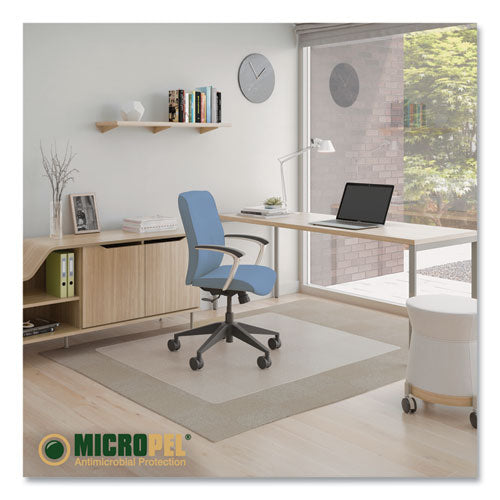 Antimicrobial Chair Mat, Medium Pile Carpet, 60 X 46, Rectangular, Clear.