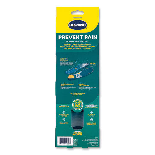 Prevent Pain Protective Insoles For Men, Men's Size 8 To 14, Blue.