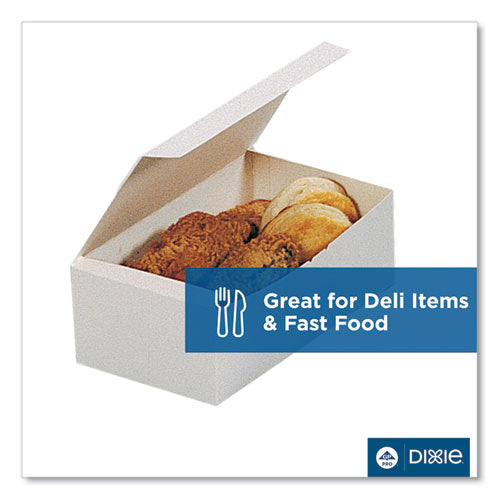 Tuck-top One-piece Paperboard Take-out Box, 9 X 5 X 3, White, Paper, 250/carton.