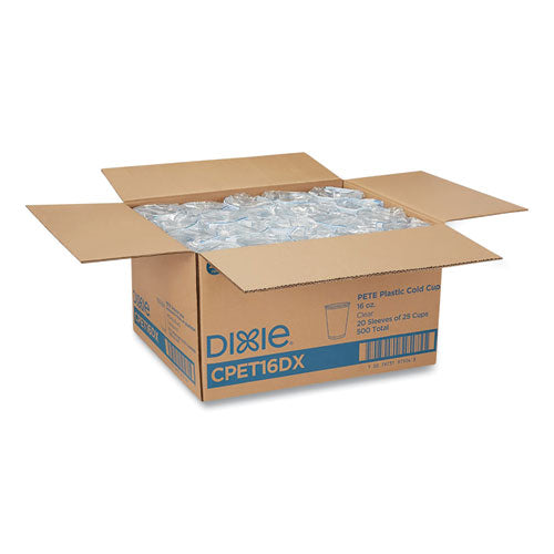 Clear Plastic Pete Cups, 16 Oz, 25/sleeve, 20 Sleeves/carton