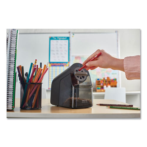 Model 1670 School Pro Classroom Electric Pencil Sharpener,Ac-powered, 4 X 7.5 X 7.5, Black/gray/smoke