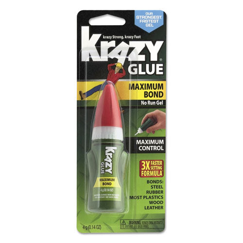 Maximum Bond Krazy Glue Ez Squeeze Gel, 0.14 Oz, Dries Clear.