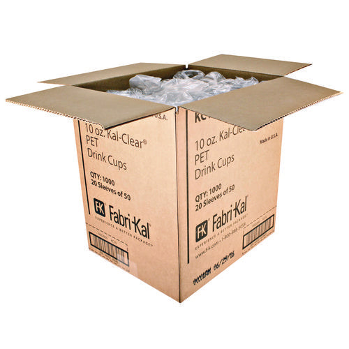 Kal-clear Pet Cold Drink Cups, 10 Oz, Plastic, Clear, 50/bag, 20 Bags/carton