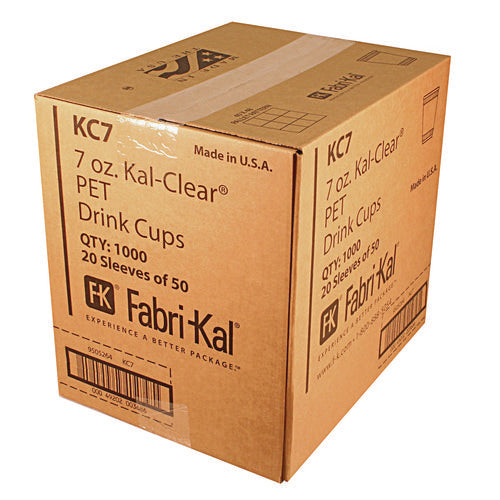 Kal-clear Pet Cold Drink Cups, 7 Oz, Plastic, Clear, 1,000/carton