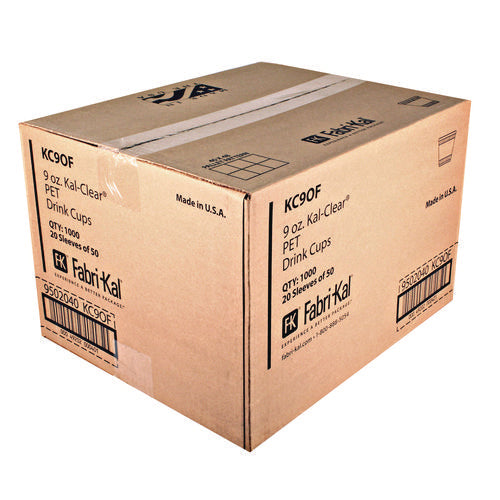 Kal-clear Pet Cold Drink Cups, Old Fashioned Glass, 9 Oz, Plastic, Clear, 50/sleeve, 20 Sleeves/carton