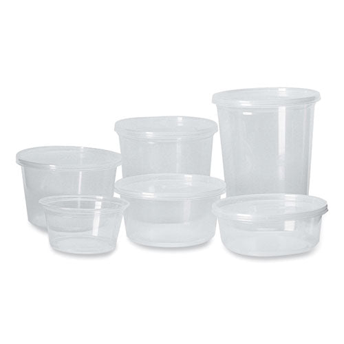 Microwavable Deli Containers,12 Oz, 4.6 Diameter X 2.3 H, Clear, Plastic, 500/carton
