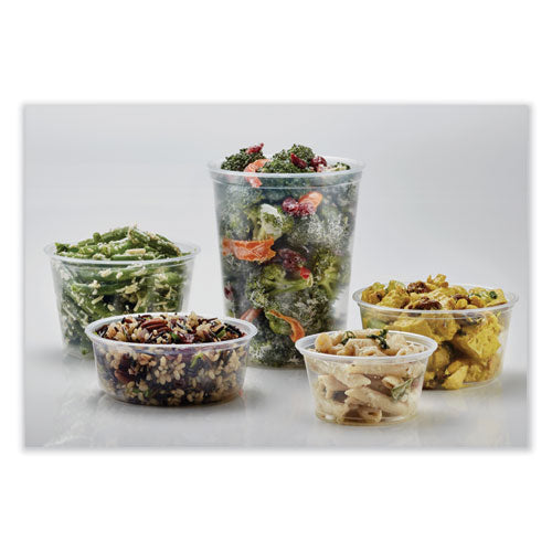 Microwavable Deli Containers,12 Oz, 4.6 Diameter X 2.3 H, Clear, Plastic, 500/carton