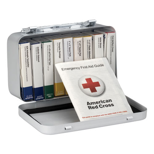 Unitized First Aid Kit For 10 People, 65 Pieces, Osha/ansi, Metal Case.
