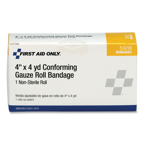 First Aid Conforming Gauze Bandage, Non-sterile, 4" Wide