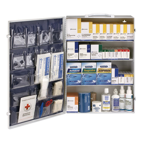 Ansi Class B+ 4 Shelf First Aid Station With Medications, 1,461 Pieces, Metal Case