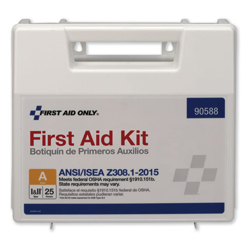 Ansi 2015 Compliant Class A Type I And Ii First Aid Kit For 25 People, 89 Pieces, Plastic Case