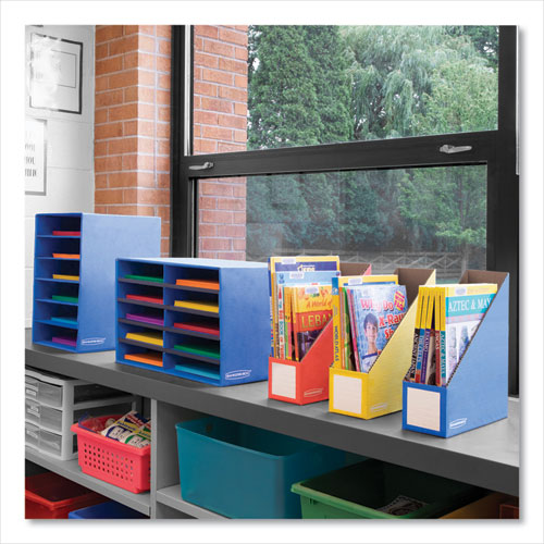 Extra-wide Cardboard Magazine File, 4.25 X 11.38 X 12.88, Assorted, 6/pack.