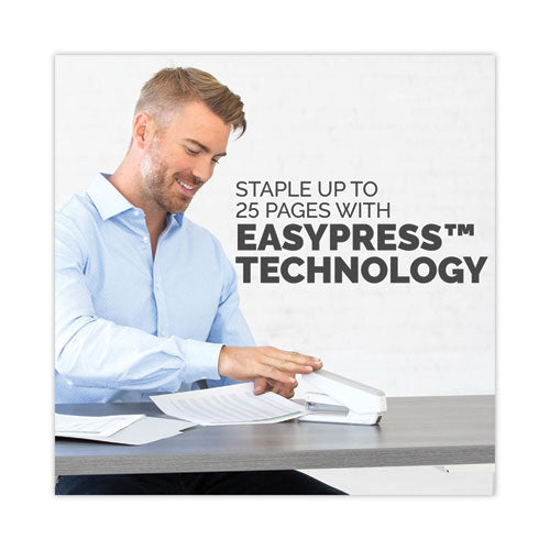 Lx850 Easypress Full Strip Stapler, 25-sheet Capacity, White.