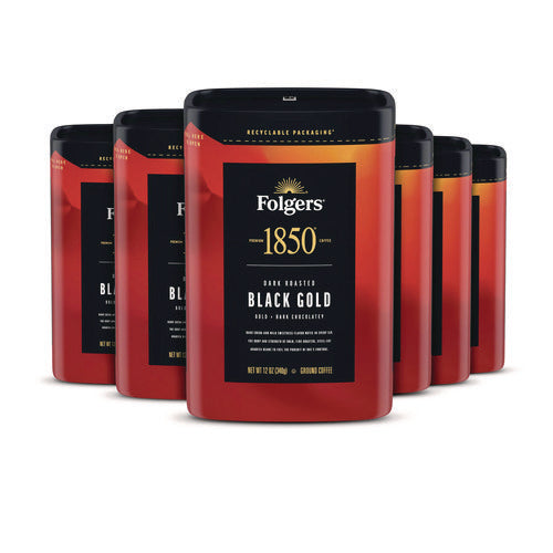 Folgers 1850 Coffee – Black Gold, Ground, 12 oz Bag