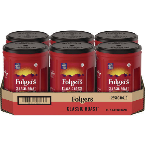 Folgers Classic Roast Ground Coffee, Medium Roast – 40.3 oz Canister (Bundle of 2)