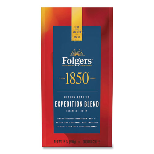 Coffee, Expedition Blend, Medium Roast, Ground, 12 Oz Bag, 6/carton.