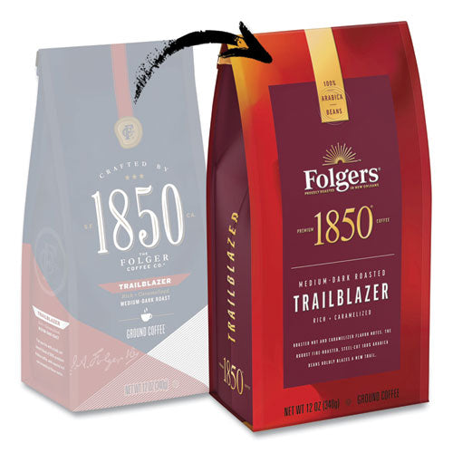 Coffee, Trailblazer, Dark Roast, Ground, 12 Oz Bag.