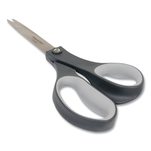 Everyday Titanium Softgrip Scissors, 8" Long, 3.1" Cut Length, Straight Dark Gray Handle.