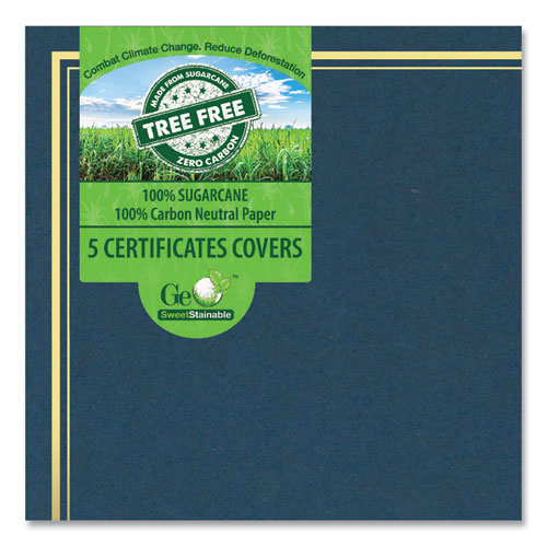 Certificate/document Cover, 9.75' X 12.5", Navy With Gold Foil, 5/pack.