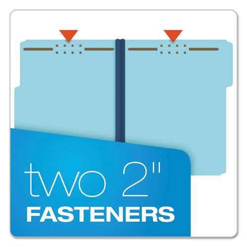 Earthwise By Pendaflex Heavy-duty Pressboard Fastener Folders,2" Expansion, 2 Fasteners, Letter Size, Light Blue, 25/box