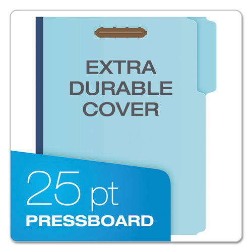Earthwise By Pendaflex Heavy-duty Pressboard Fastener Folders,2" Expansion, 2 Fasteners, Letter Size, Light Blue, 25/box