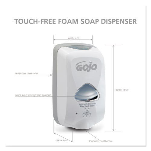 Tfx Touch-free Automatic Foam Soap Dispenser, 1,200 Ml, 4.1 X 6 X 10.6, Gray.