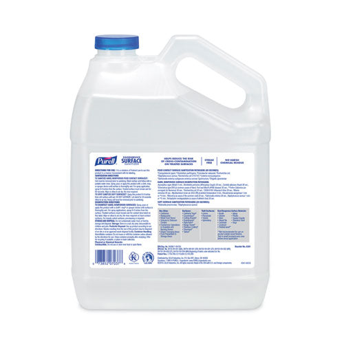 Foodservice Surface Sanitizer, Fragrance Free, 1 Gal Bottle.