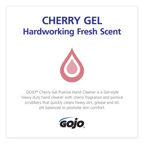 Cherry Gel Pumice Hand Cleaner Refill, Cherry Scent, 2,000 Ml, 4/carton.