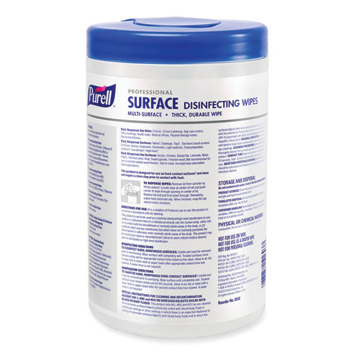 Professional Surface Disinfecting Wipes,1-ply, 7 X 8, Fresh Citrus, White, 110/canister, 6 Canisters/carton