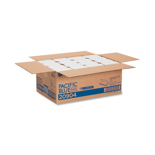 Pacific Blue Basic S-fold Paper Towels, 1-ply, 10.25 X 9.25, White, 250/pack, 16 Packs/carton.
